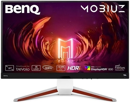 Монитор BENQ 32" EX3210U MOBIUZ 3840x2160 144Гц IPS 16:9 300(600)cd/m2  2ms(GtG) 98% P3 1000:1 178/178 2*HDMI2.0 DP1.4 1*USB типа-B 4*USB3.0 Speaker Microphone Tilt Swivel HAS White