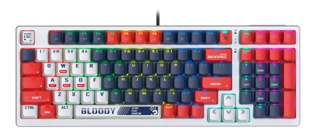 Клавиатура A4Tech Bloody S98 механическая синий/белый USB for gamer LED (SPORTS NAVY)