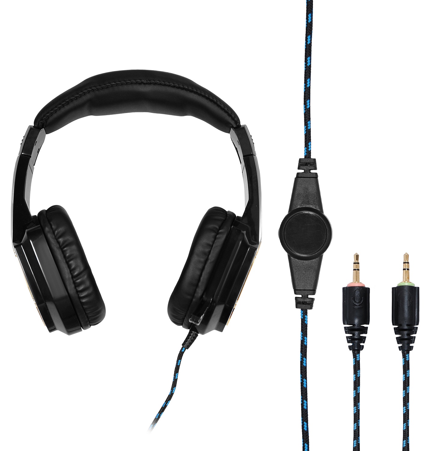 Наушники с микрофоном Оклик HS-L310G Guardian черный/золотистый 2.2м мониторные оголовье (359483)