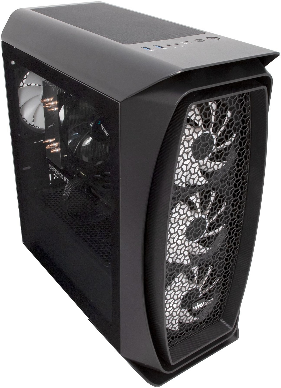 ПК IRU Game 520B5GMA MT Ryzen 5 5600X (3.7) 32Gb SSD1Tb RX 6700XT 12Gb Free DOS GbitEth 700W черный (1989339)