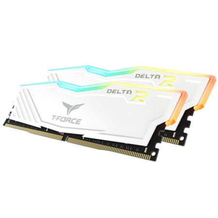 32GB Team Group DDR4 3600 DIMM T-FORCE DELTA RGB White Gaming Memory TF4D432G3600HC18JDC01 Non-ECC, TF4D432G3600HC18JDC01 CL18, 1.35V, Heat Shield, XMP 3.0, Kit (2x16GB), RTL (651784)