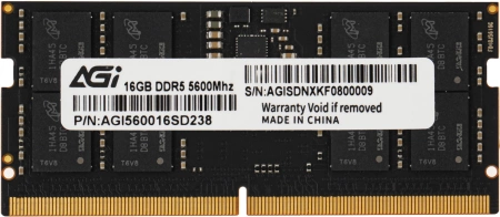 Память DDR5 16GB 5600MHz AGi AGI560016SD238 RTL PC5-44800 CL40 SO-DIMM 262-pin 1.1В single rank Ret