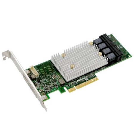 RAID-контроллер Microsemi Adaptec SmartRAID 3154-16i (2295000-R) PCI Express 3.0 x8, SAS-3 12 Гб/с, 4GB, 4хSFF8643 internal, аккумулятор в комплекте.