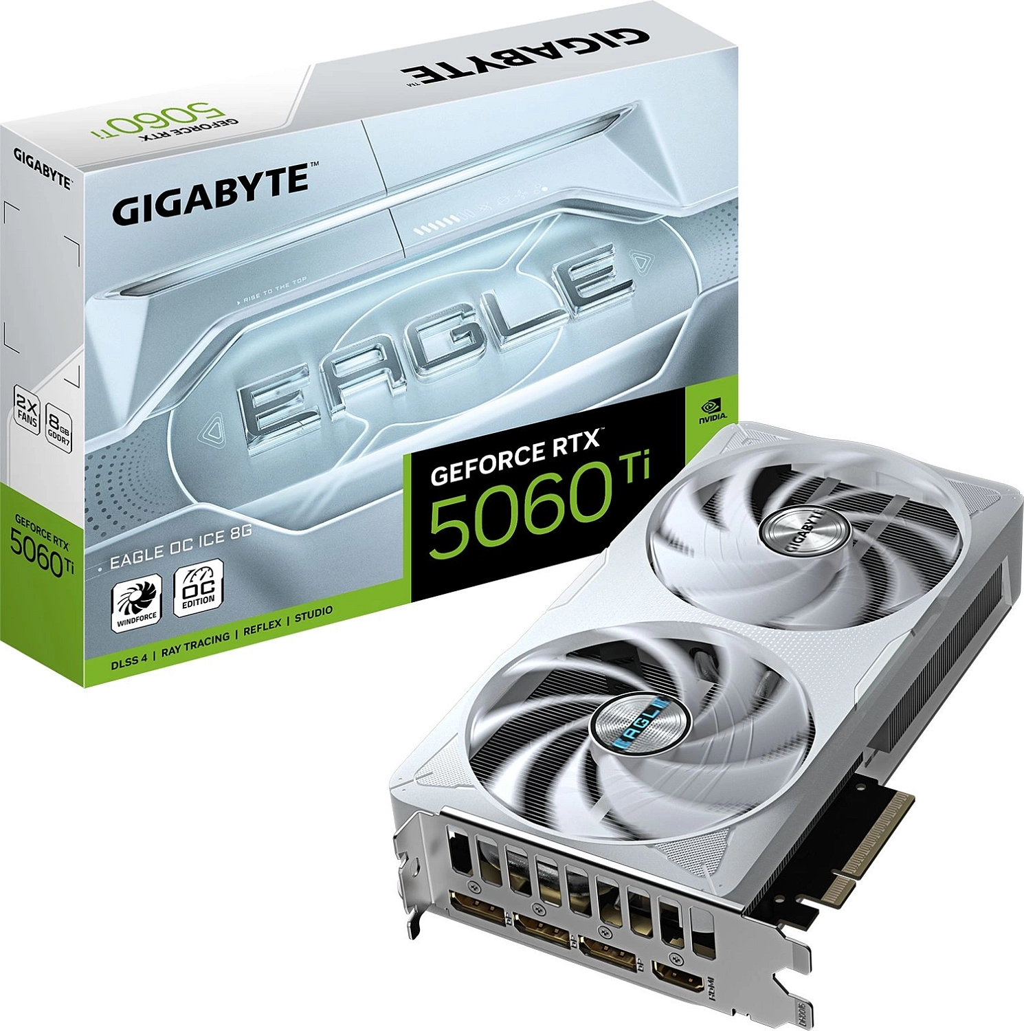 Видеокарта Gigabyte PCI-E 5.0 GV-N506TEAGLEOC ICE-8GD 1.0 NVIDIA GeForce RTX 5060TI 8Gb 256bit GDDR7 2805/28000 HDMIx1 DPx3 HDCP Ret
