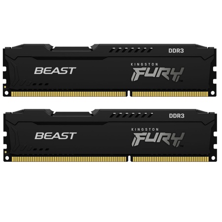 16GB DDR3 1600MHz DIMM FURY Beast Black KF316C10BBK2/16 CL10, 1.5V, Non-ECC