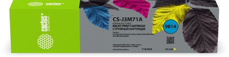 Картридж струйный Cactus CS-J3M71A 981A черный (155мл) для HP PageWide 556dn Enterprise/586dn
