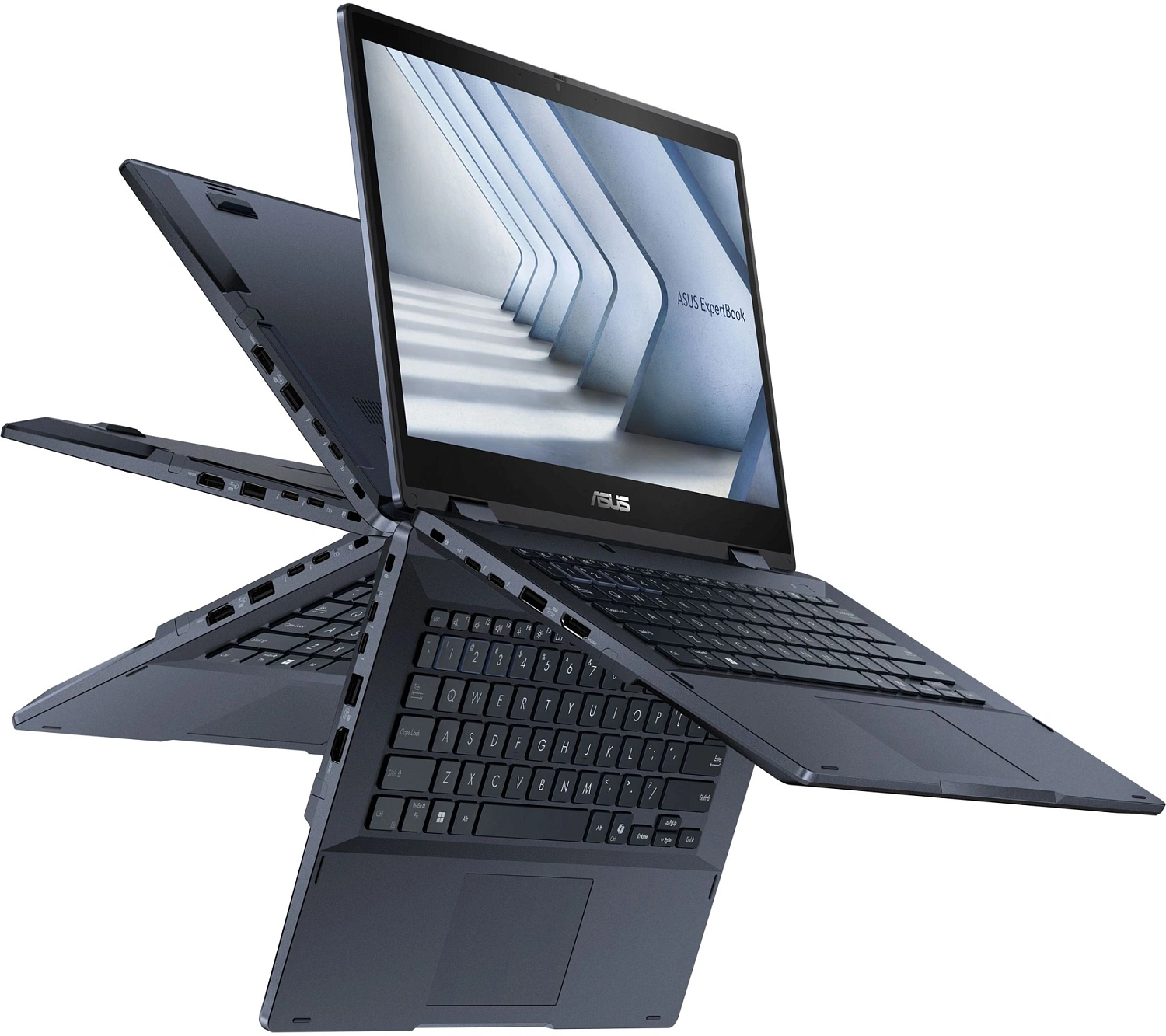 Ноутбук Asus Expertbook B3 Flip B3402FVA-I716512B7D Core 7 150U 16Gb SSD512Gb Intel UHD Graphics 14" IPS FHD (1920x1080) без ОС black WiFi BT Cam (90NX07N1-M02MD0)