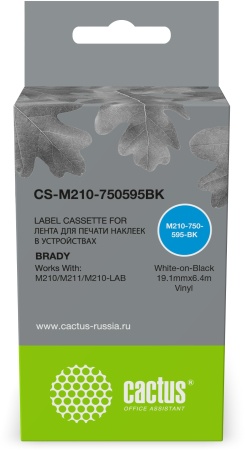 Картридж ленточный Cactus CS-M210-750595BK M210-750-595-BK для Brady M210/M211/M210-LAB