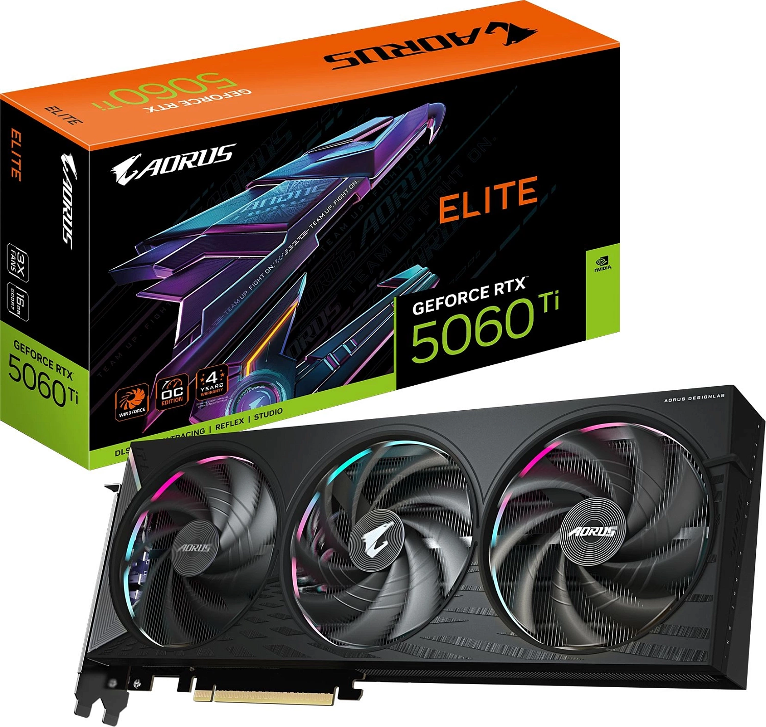 Видеокарта Gigabyte PCI-E 5.0 GV-N506TAORUS E-16GD 1.0 NVIDIA GeForce RTX 5060TI 16Gb 256bit GDDR7 2805/28000 HDMIx1 DPx3 HDCP Ret