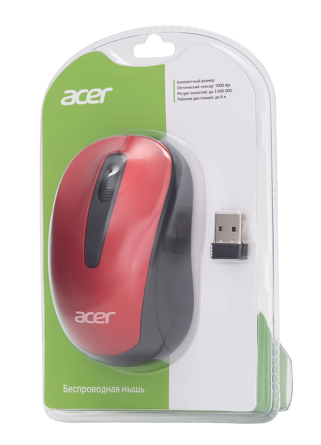 Мышь Acer OMR136 красный оптическая (1000dpi) беспроводная USB для ноутбука (2but) Мышь Acer OMR136 красный оптическая (1000dpi) беспроводная USB для ноутбука (2but)