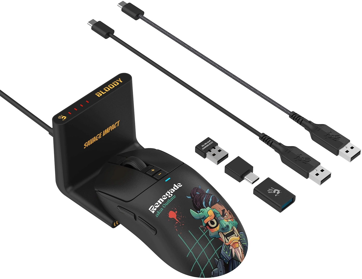 Мышь A4Tech Bloody R72 Ultra Duo черный/рисунок оптическая (20000dpi) беспроводная USB (7but) Мышь A4Tech Bloody R72 Ultra Duo черный/рисунок оптическая (20000dpi) беспроводная USB (7but)