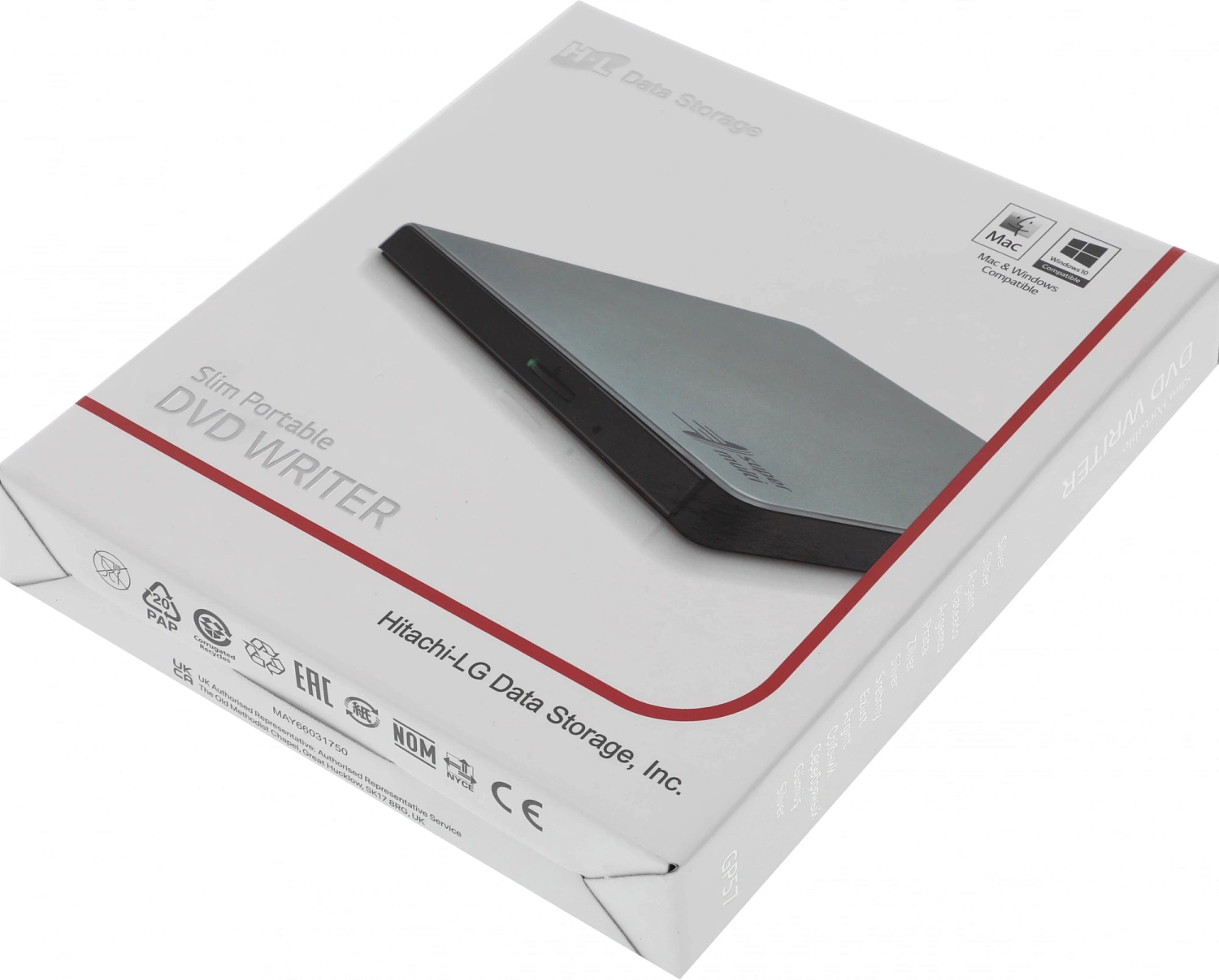 LG DVD±RW DL External Slim ODD GP57ES40 USB 2.0, M-DISC 4/8x, DVD±R 8x, DVD±RW 8/6x, DVD±R DL 6x, GP57ES40 DVD-RAM 5x, CD-RW 24x, CD-R 24x, DVD-ROM 8x, CD 24x, M-DISC, Window/Mac, Silver, Retail {10} (672459)