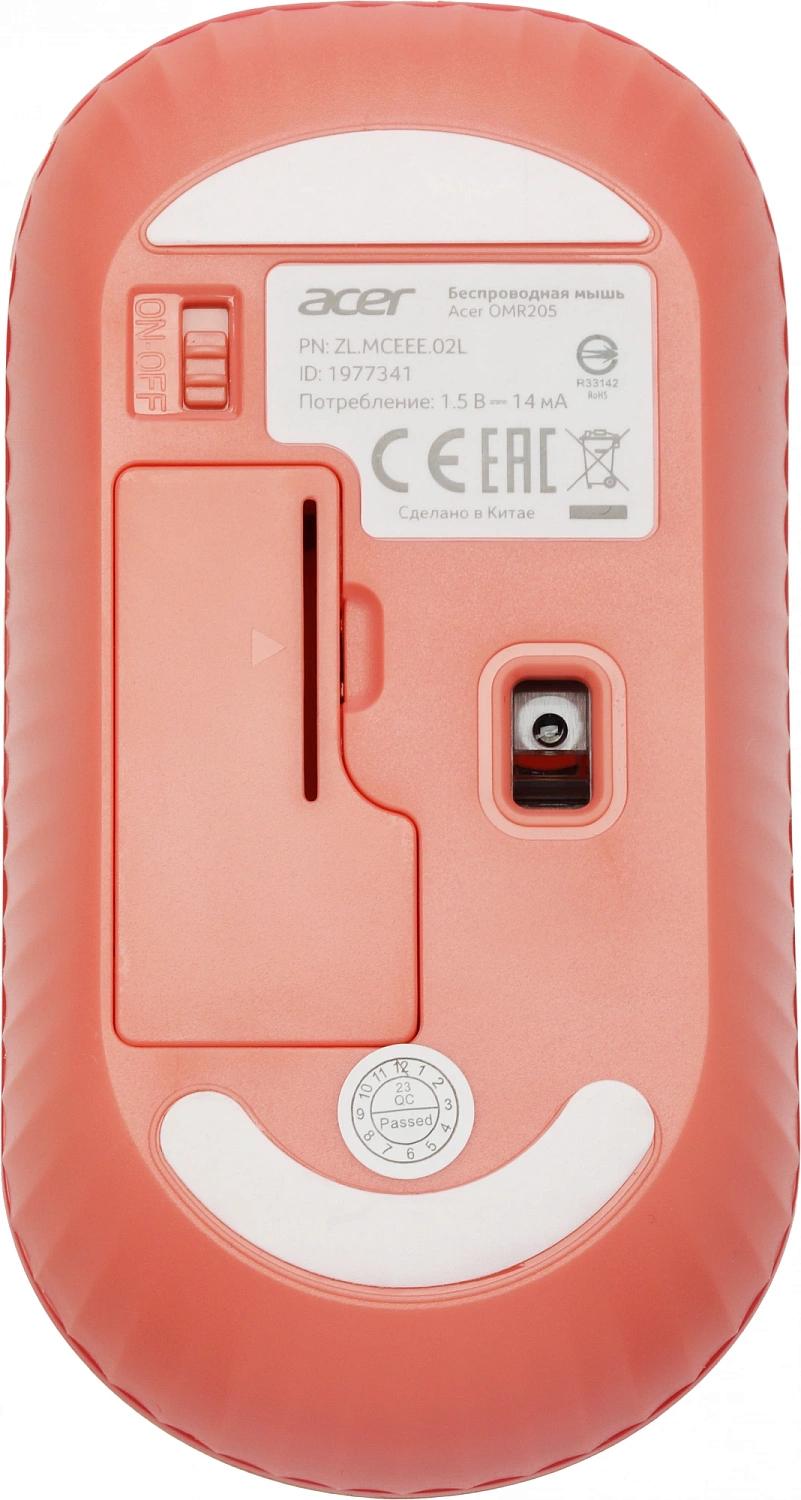Мышь Acer OMR205 розовый/бежевый оптическая (1200dpi) беспроводная USB (2but) Мышь Acer OMR205 розовый/бежевый оптическая (1200dpi) беспроводная USB (2but)