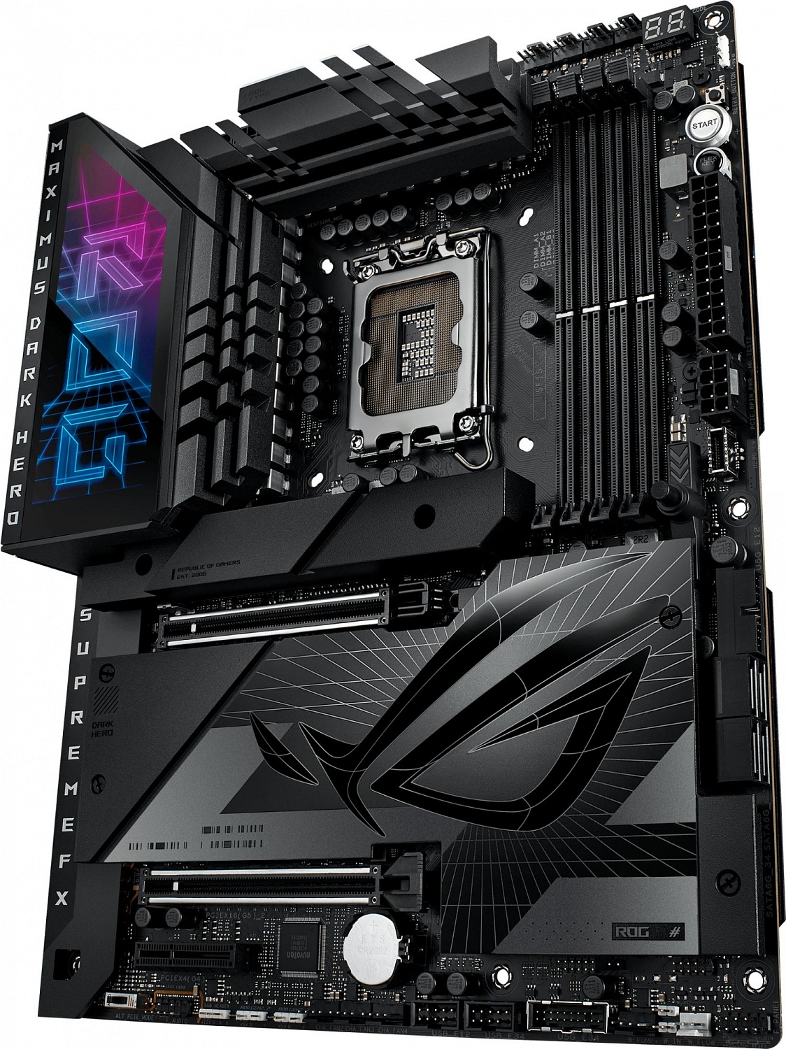 Материнская плата ASUS ROG MAXIMUS Z790 DARK HERO, LGA1700, Z790, 4*DDR5, HDMI, 6xSATA3 + RAID, M2, Audio, Gb LAN, USB 3.2, USB 2.0, ATX;90MB1F90-M0EAY0