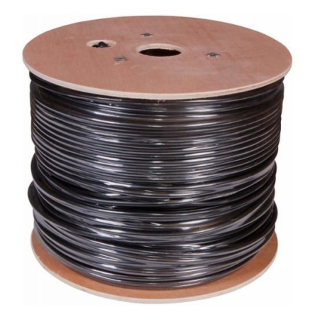 Кабель сетевой Buro UTP 4 пары cat5E solid 0.50мм Cu 305м черный outdoor стальной трос