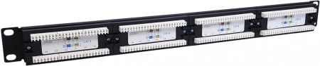 Патч-панель Lanmaster NTSS-PP-1U-24-UTP-RJ45-6-D 19" 1U 24xRJ45 кат.6 UTP