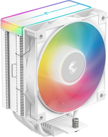Устройство охлаждения(кулер) Deepcool AG400 Wh V2 ARGB Soc-AM5/AM4/1200/1700/1851 белый 4-pin 31.6dB Al+Cu 220W 643gr Ret (R-AG400-WHAMMN-GJD)