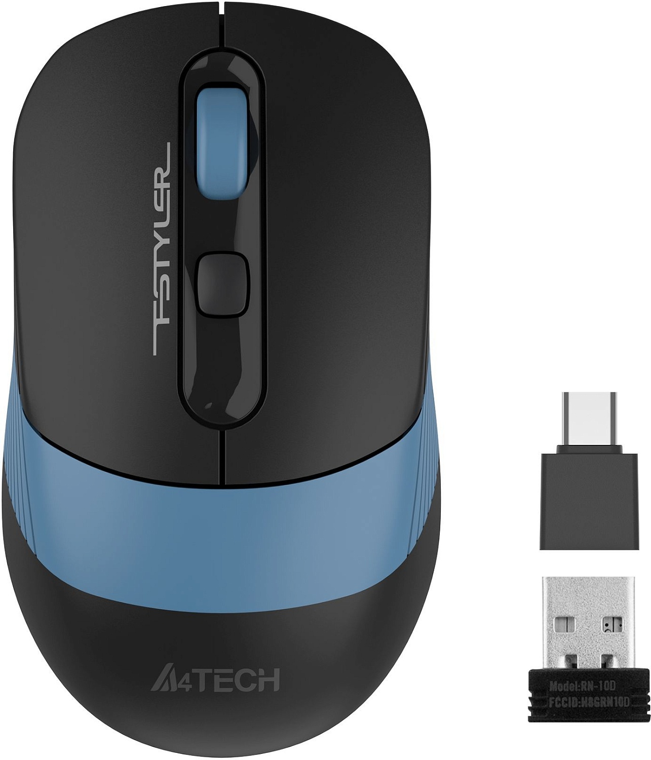 Мышь A4Tech Fstyler FG10CS Air черный/синий оптическая (2000dpi) silent беспроводная USB для ноутбука (4but) Мышь A4Tech Fstyler FG10CS Air черный/синий оптическая (2000dpi) silent беспроводная USB для ноутбука (4but)