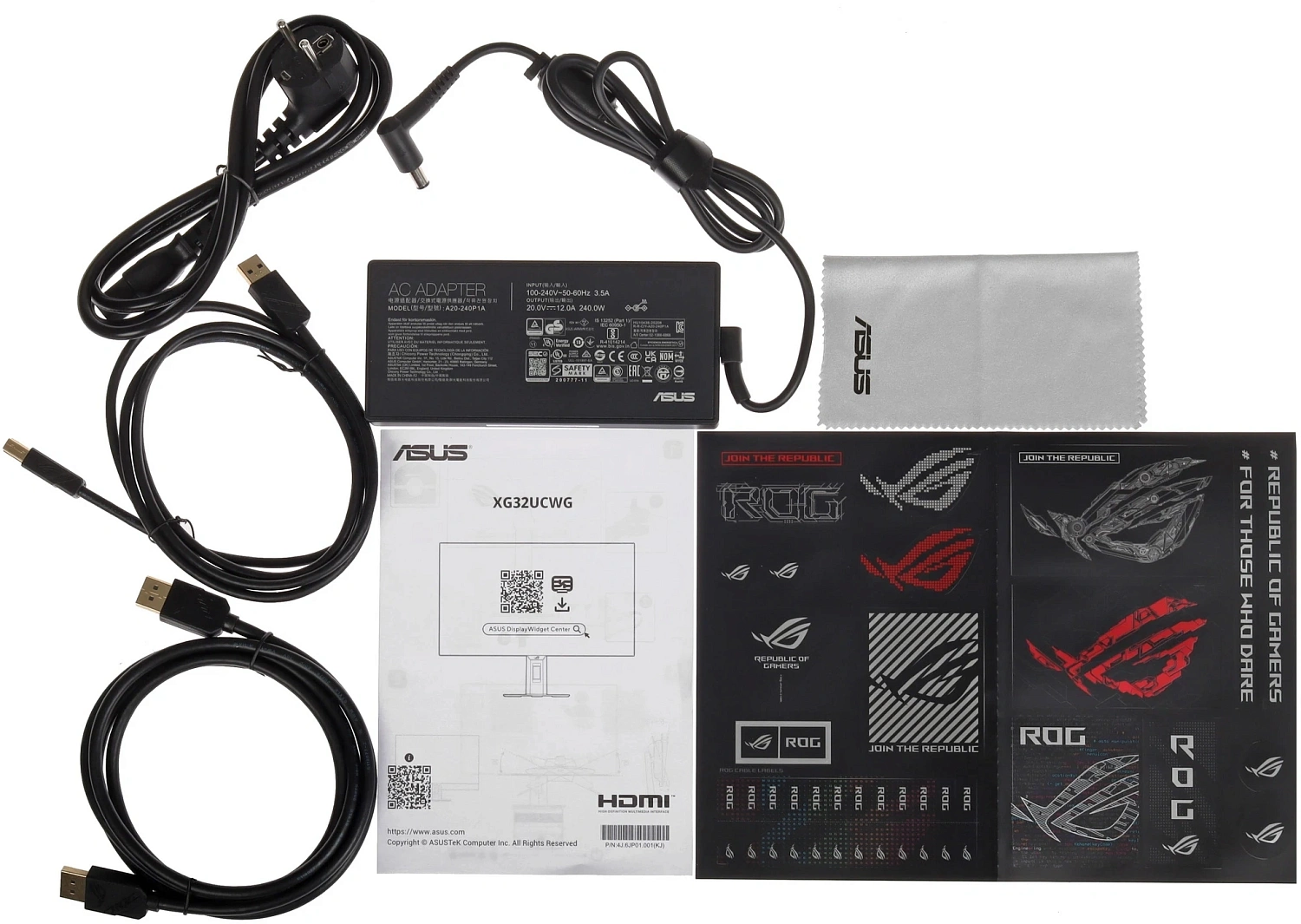 Монитор Asus 31.5" ROG Strix XG32UCWG черный OLED LED 0.03ms 16:9 HDMI матовая HAS 1300cd 178гр/178гр 3840x2160 165Hz DP 4K USB 7.3кг