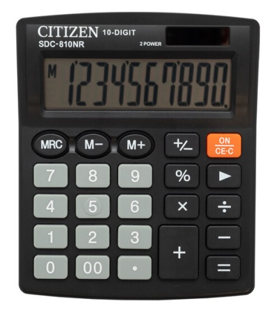 Калькулятор бухгалтерский Citizen SDC-810NR черный 10-разр.