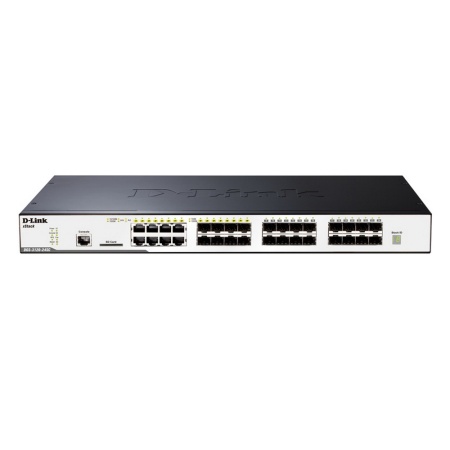 DGS-3120-24SC/B1ASI Управляемый коммутатор 3 уровня с 16 портами 100/1000Base-X SFP, 8 комбо-портами 100/1000Base-T/SFP, 2 портами 10GBase-CX4 и программным обеспечением Routed Image (RI) {3} (457548)