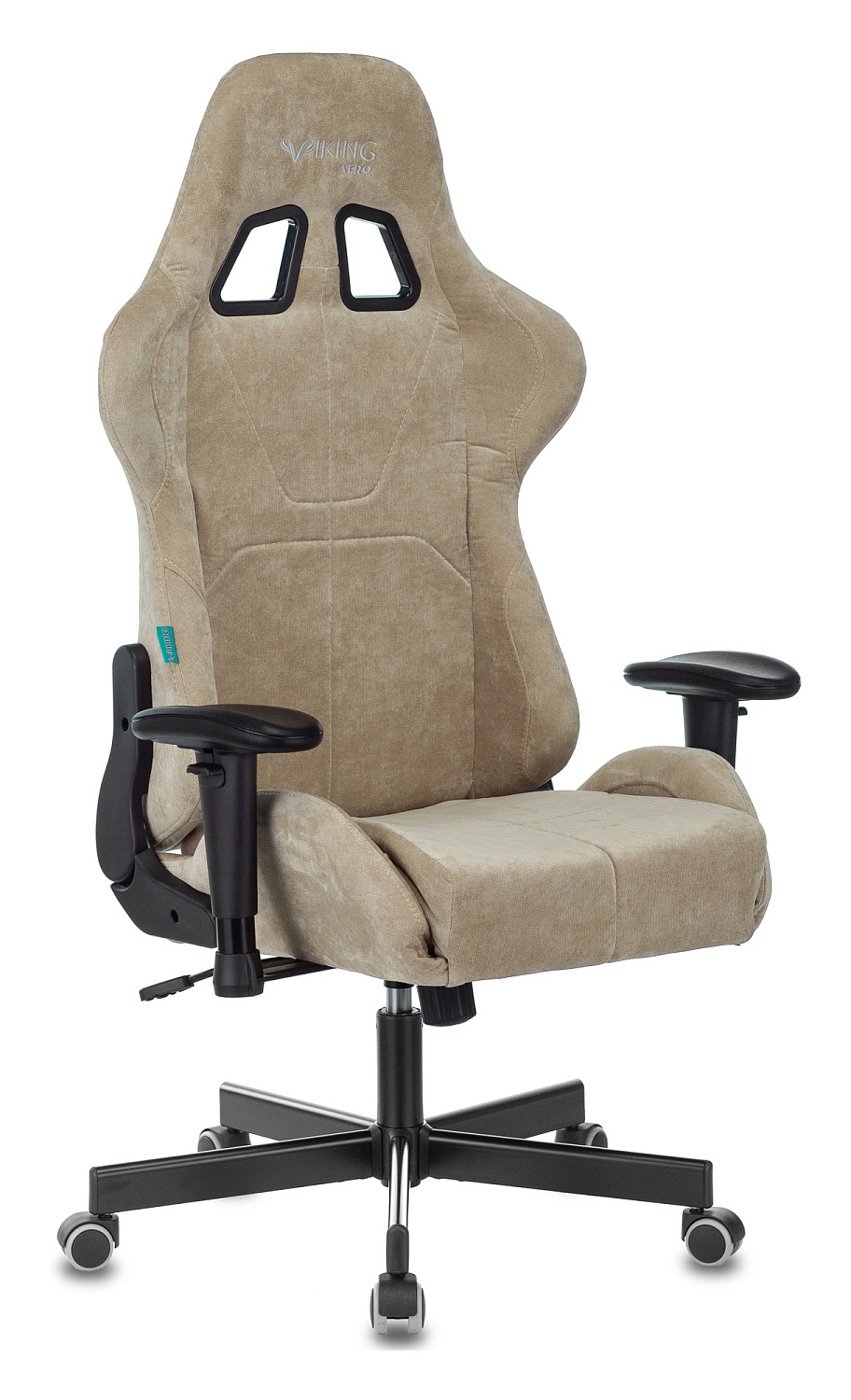 Кресло игровое Zombie VIKING KNIGHT Fabric песочный Light-21 с подголов. крестов. металл Кресло игровое Zombie VIKING KNIGHT Fabric песочный Light-21 с подголов. крестов. металл