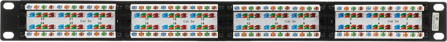 Патч-панель ITK PP24-1UC5EU-D05 19" 1U 24xRJ45 кат.5e UTP