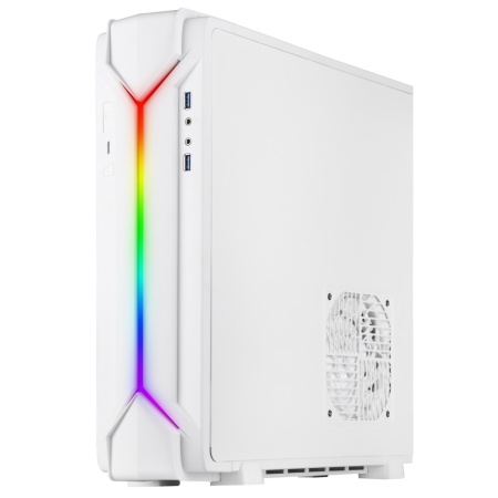 SST-RVZ03W-ARGB Signature RAVEN styled front panel adorned with addressable RGB light strip,Mini-ITX motherboard & ATX PSU compatible for wide array of building possibilities, (226773)