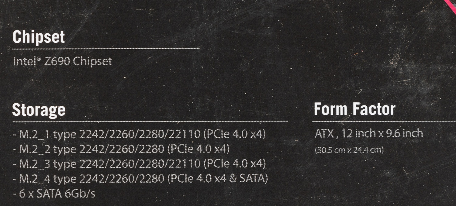 Материнская плата Asus ROG STRIX Z690-F GAMING WIFI Soc-1700 Intel Z690 4xDDR5 ATX AC`97 8ch(7.1) 2.5Gg RAID+HDMI+DP