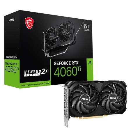 Видеокарта MSI RTX4060Ti VENTUS 2X BLACK 8G OC GDDR6 3xDP HDMI 128bit PCI-E Gen4x8 RTL