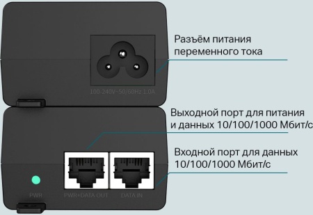 Инжектор PoE TP-Link TL-POE160S 10/100/1000BASE-T 48В(DC)