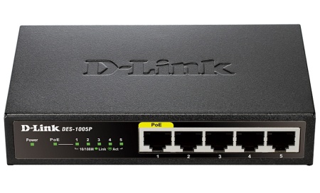 Коммутатор D-Link DGS-1005P/A1A 5G 4PoE 60W неуправляемый