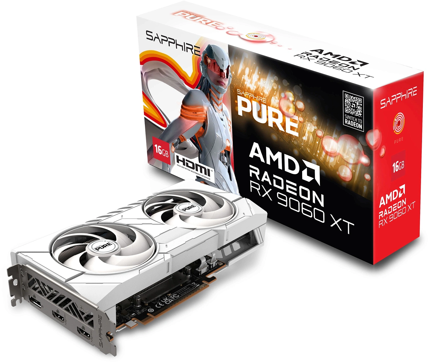 Видеокарта Sapphire PCI-E 5.0 11350-02-20G PURE AMD RADEON RX 9060 XT GAMING OC 16GB DUAL AMD Radeon RX 9060XT 16Gb 128bit GDDR6 2700/20000 HDMIx2 DPx2 HDCP Ret