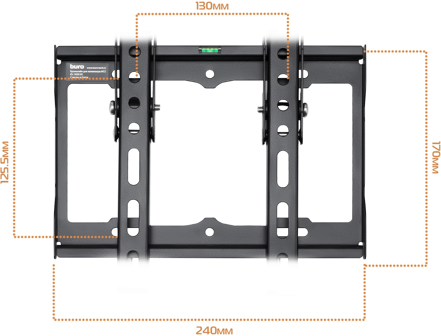 Кронштейн для телевизора Buro MT2 черный 15"-48" макс.25кг настенный наклон