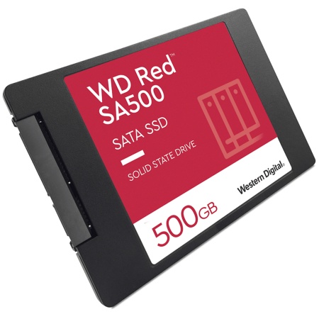 2.5" 500GB WD Red SA500 Client SSD WDS500G1R0A SATA 6Gb/s, 560/530, IOPS 95/85K, MTBF 2M, 3D TLC, 350TBW, NAS, Retail (872346)