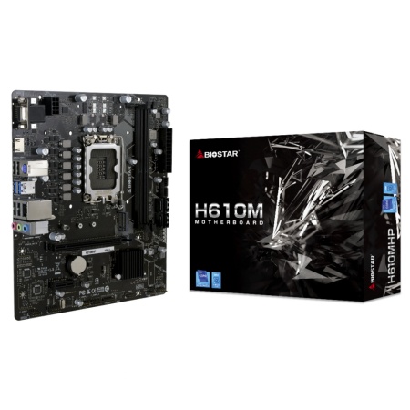 H610MHP, Socket 1700, Intel®H610, 2xDDR4-3200, D-SUB+HDMI, 1xPCI-Ex16, 1xPCI-Ex1, 4xSATA3, 1xM.2, 8 Ch Audio, GLan, (4+4)xUSB2.0, (2+2)xUSB3.2, 1xPS/2, mATX, RTL {20} (686007)