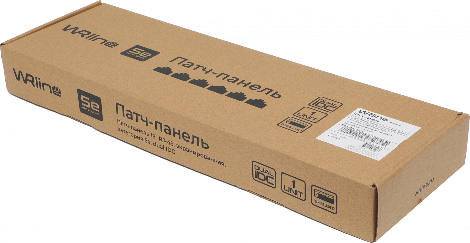 Патч-панель WRline WR-PL-24-C5E-SH-D 19" 1U 24xRJ45 кат.5e FTP
