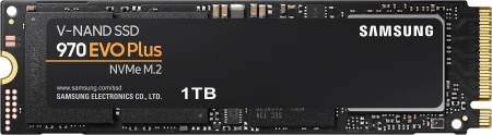 M.2 2280 1TB Samsung 970 EVO Plus Client SSD PCIe Gen3x4 with NVMe, 3500/3300, IOPS MZ-V7S1T0 600/550K, MTBF 1.5M, 3D NAND TLC, 1024MB, 600TBW, NVMe 1.3, RTL