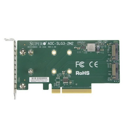 AOC-SLG3-2M2-O Low Profile, Dual NVMe M.2 SSD PCIe add-on card