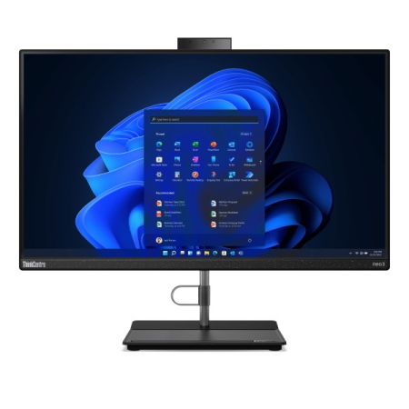 Моноблок Lenovo ThinkCentre NEO 30a All-In-One 23,8" FHD (1920x1080) i5-1240P, 8GB DDR4 3200, 256GB SSD M.2, Intel UHD, WiFi, BT, HD Cam, DVDRW, USB KB&Mouse, NoOS, Raven Black, 1Y