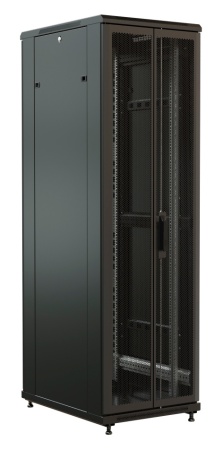 Шкаф серверный WRline (WR-TT-2268-DD-RAL9004) напольный 22U 600x800мм пер.дв.перфор.2ств. задн.дв.перфор.2-хст. 2 бок.пан. 800кг черный 710мм 65.8кг 1166мм IP20 сталь