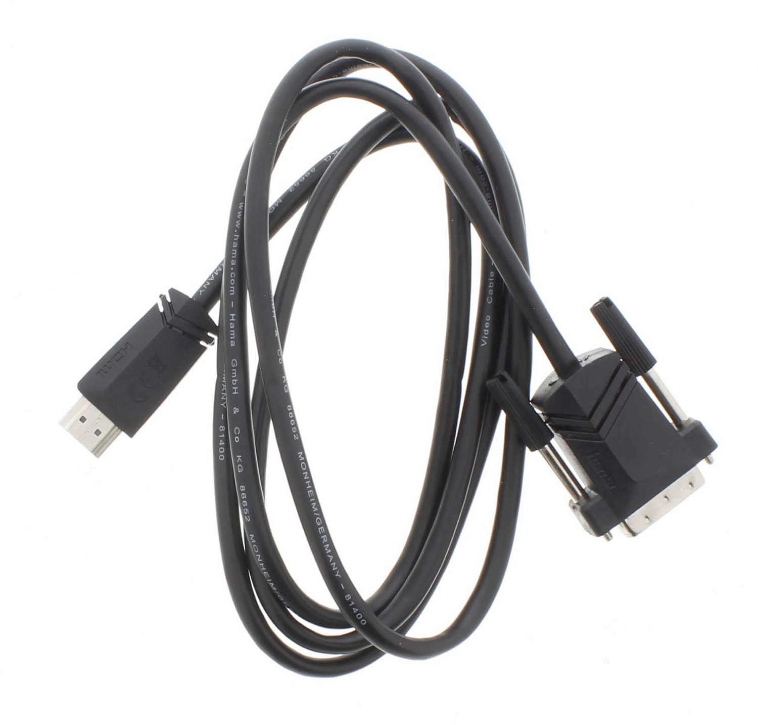 Кабель аудио-видео Hama H-205018 HDMI/DVI-D (Dual Link) 1.5м. позолоч.конт. черный (уп.:1шт) (00205018)