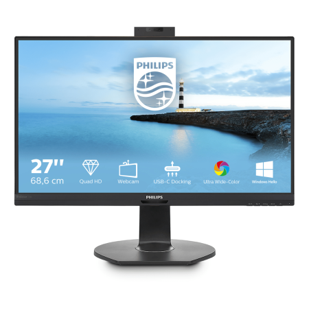 Монитор LCD 27'' [16:9] 2560х1440(WQHD) IPS, nonGLARE, 75 Hz, 350 cd/m2, H178°/V178°, 1000:1, 50М:1, 16.7M, 5ms, HDMI, DP, USB-C, USB-Hub, Height adj, Pivot, Tilt, Swivel, Speakers, 3Y, Black