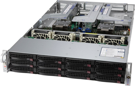 Сервер Supermicro Super Server 2U 620U-TNR 2x6326/32x64Gb/8xPM1653 960GB SAS/1xA5000/AOC-S3108L-H8IR/2x10GbE SFP+/2x2000W