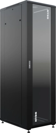 Шкаф серверный NTSS Премиум (NTSS-R42U6080GS-BL) напольный 42U 600x800мм пер.дв.стекл металл 900кг черный 99кг