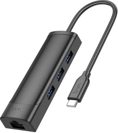 Разветвитель USB-C Hoco HB42 Type-C 3порт. черный