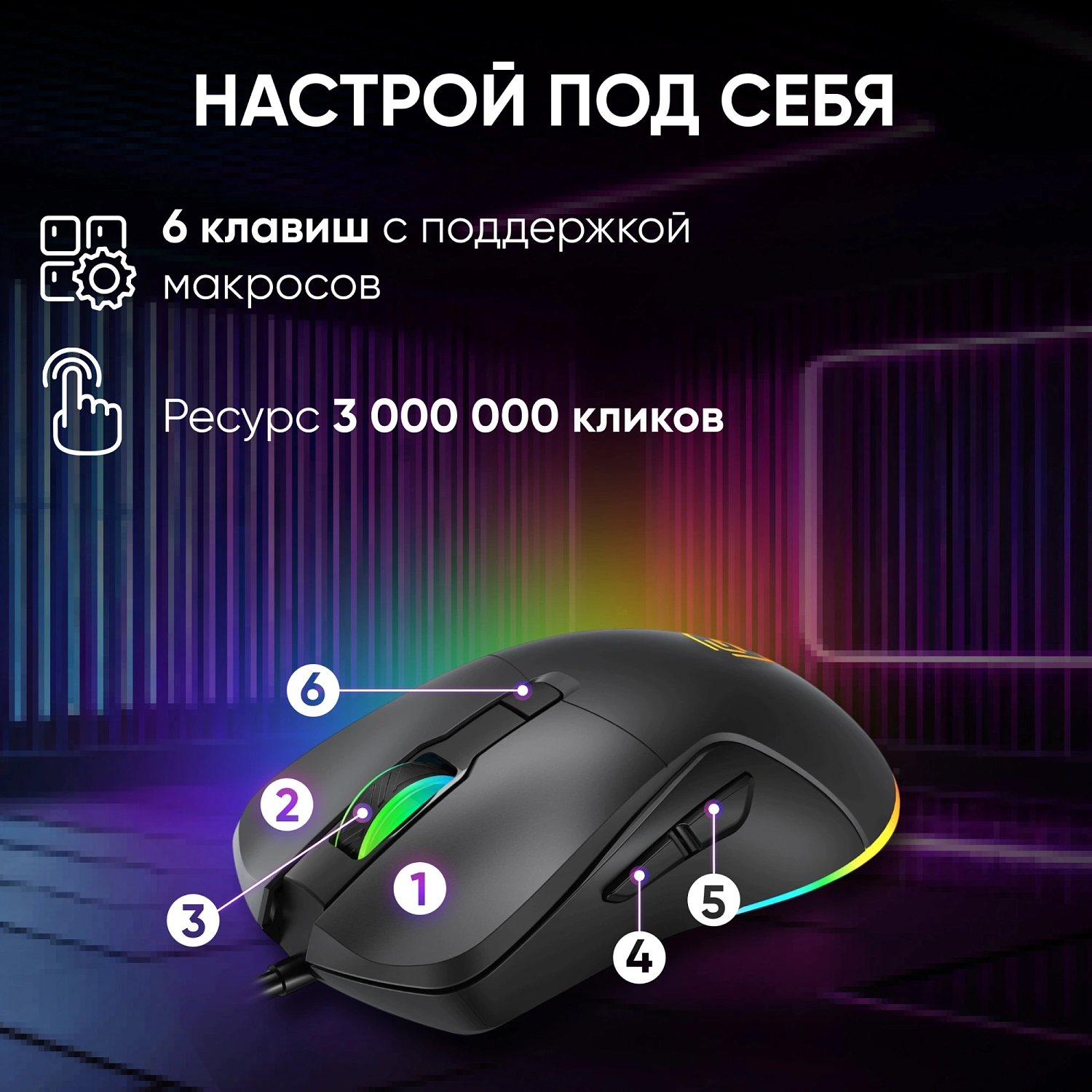 Мышь Оклик 750G черный оптическая 7200dpi USB 5but (1796789) Мышь Оклик 750G черный оптическая 7200dpi USB 5but (1796789)