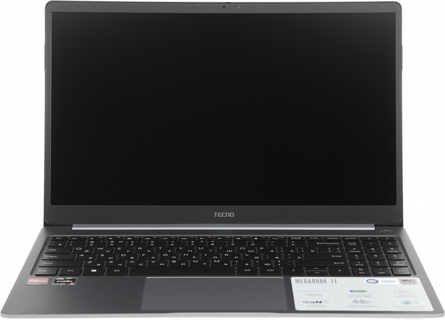 Ноутбук Tecno MegaBook T1 Ryzen 5 5560U 16Gb SSD512Gb AMD Radeon 15.6" IPS FHD (1920x1080) Windows 11 Home 64 grey WiFi BT Cam 6060mAh (71003300136)