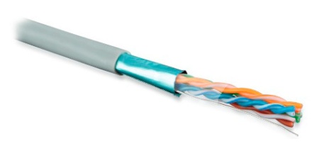 Кабель информационный Hyperline FUTP4-C5E-S24-IN-PVC-GY-305 кат.5E F/UTP 4X2X24AWG PVC внутренний 305м серый