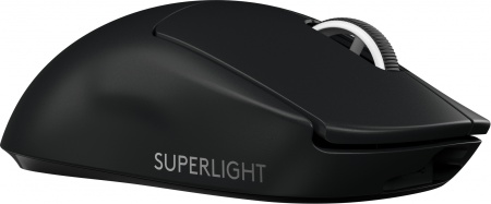 Мышь Logitech Мышь игровая Logitech G PRO X Superlight Black черная, беспроводная Lightspeed, cенсор Hero 25K 100-25600dpi, 5 кнопок, облегченная 63гр, правый хват